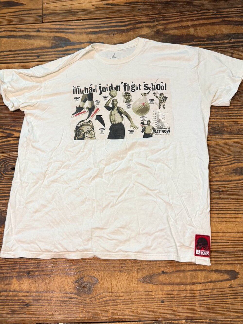 AIR JORDAN FLIGHT SCHOOL T-Shirt Spike Lee / Michael Jordan XXL Large Retro Nike